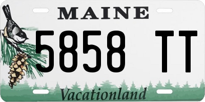 ME license plate 5858TT