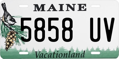 ME license plate 5858UV