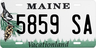 ME license plate 5859SA