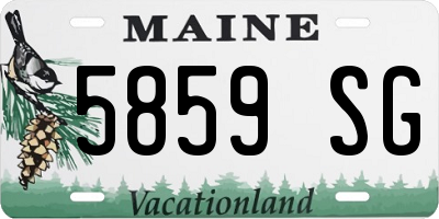 ME license plate 5859SG