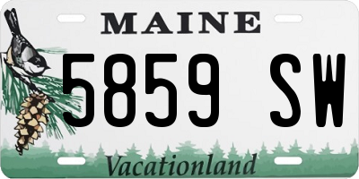 ME license plate 5859SW