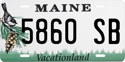 ME license plate 5860SB