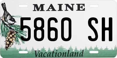 ME license plate 5860SH