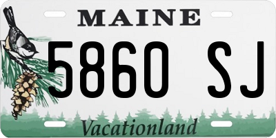 ME license plate 5860SJ