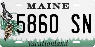 ME license plate 5860SN