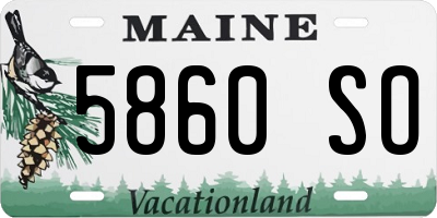 ME license plate 5860SO