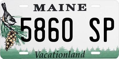 ME license plate 5860SP