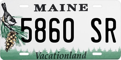 ME license plate 5860SR