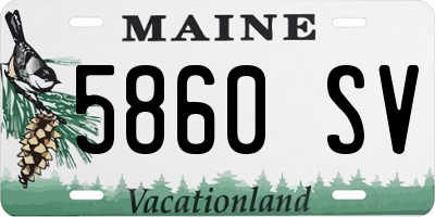 ME license plate 5860SV