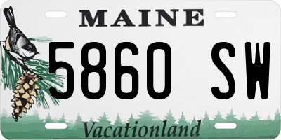 ME license plate 5860SW