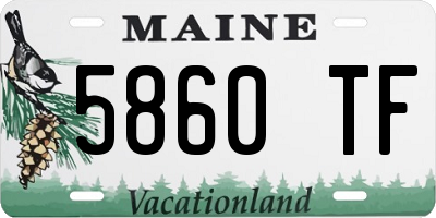 ME license plate 5860TF