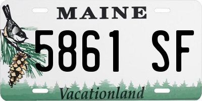 ME license plate 5861SF