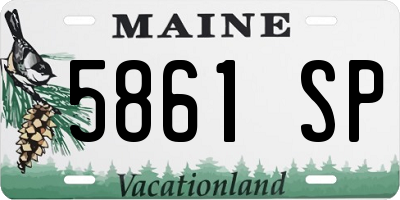 ME license plate 5861SP