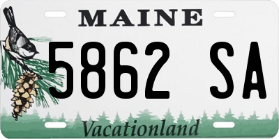 ME license plate 5862SA