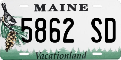 ME license plate 5862SD