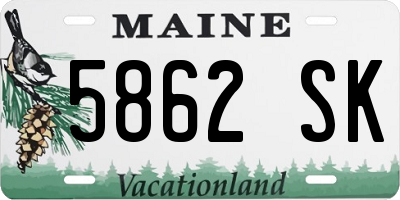 ME license plate 5862SK