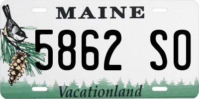 ME license plate 5862SO