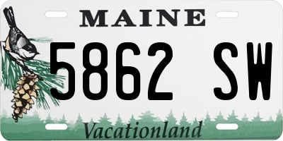 ME license plate 5862SW