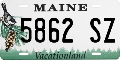 ME license plate 5862SZ