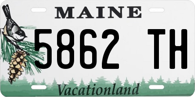 ME license plate 5862TH