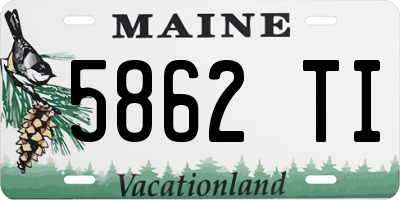 ME license plate 5862TI