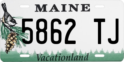 ME license plate 5862TJ