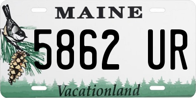 ME license plate 5862UR