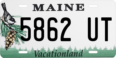 ME license plate 5862UT