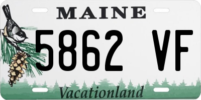 ME license plate 5862VF