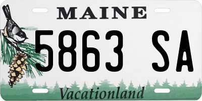 ME license plate 5863SA