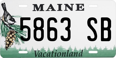 ME license plate 5863SB