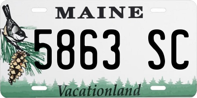 ME license plate 5863SC