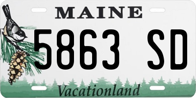 ME license plate 5863SD