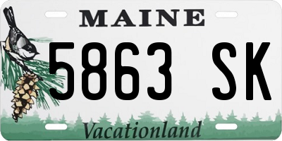ME license plate 5863SK