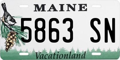 ME license plate 5863SN