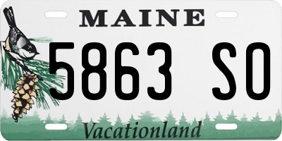 ME license plate 5863SO