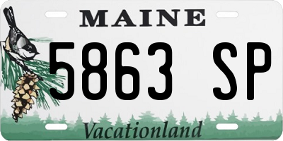ME license plate 5863SP