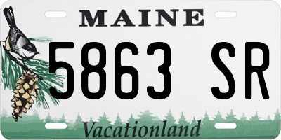 ME license plate 5863SR