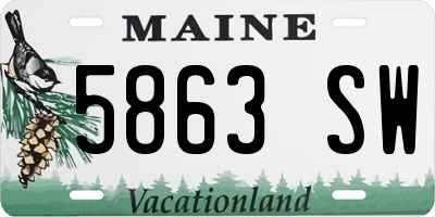 ME license plate 5863SW
