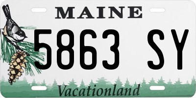 ME license plate 5863SY