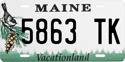 ME license plate 5863TK