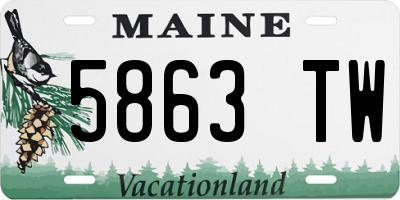 ME license plate 5863TW