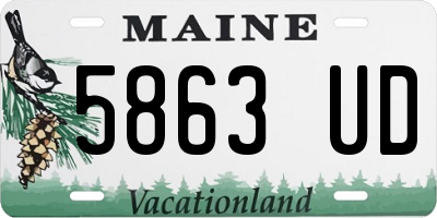 ME license plate 5863UD