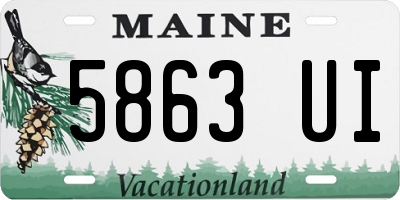 ME license plate 5863UI