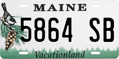 ME license plate 5864SB