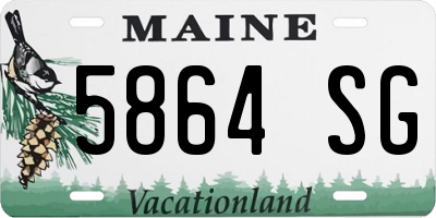 ME license plate 5864SG