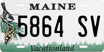 ME license plate 5864SV