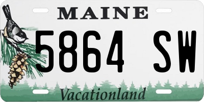 ME license plate 5864SW