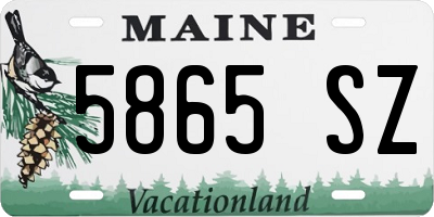 ME license plate 5865SZ