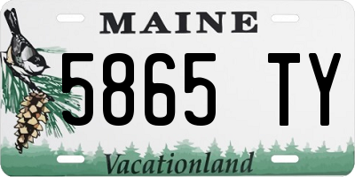 ME license plate 5865TY
